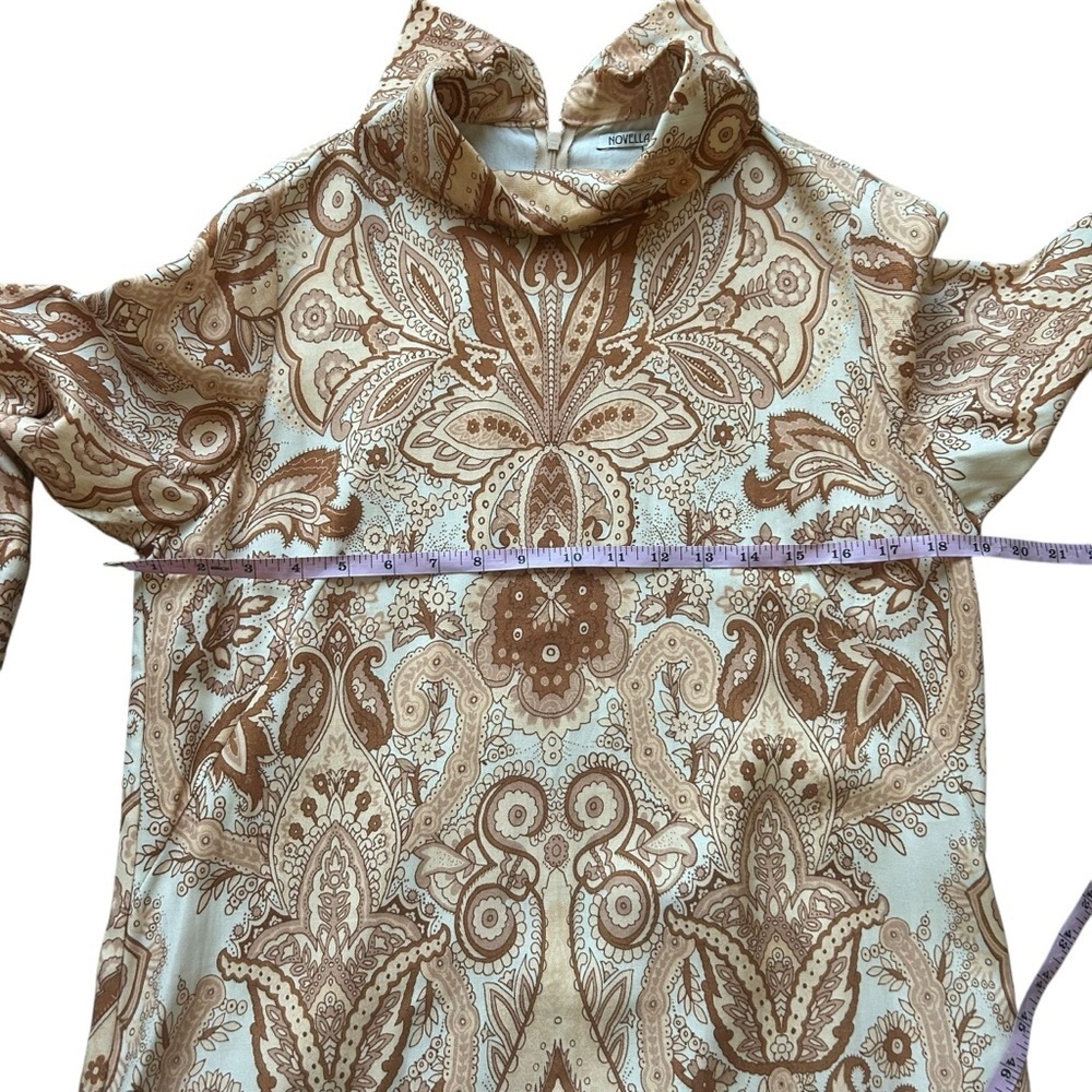 Novella Royale peach paisley Hermosa mini dress size xs tassels festival boho - Picture 11 of 12